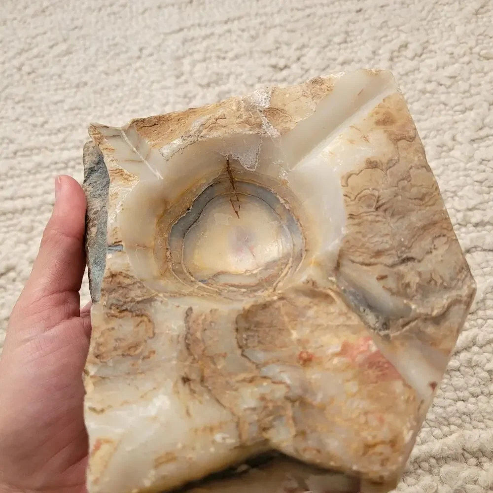 Handcarved Marble Onyx Stone ashtray MCM